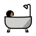 person taking bath, medium-dark skin tone